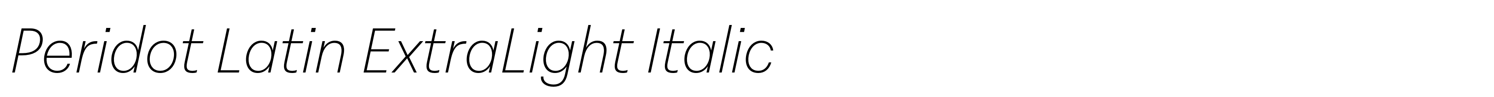 Peridot Latin ExtraLight Italic